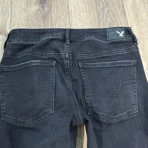 American Eagle Outfitters Super Super Stretch Black Jeggings Crop Sz 6 Long GUC - Picture 9 of 10